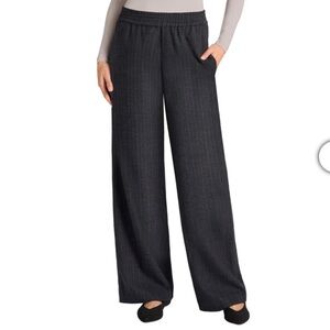 NWT Women’s Matty M Blue Pinstripe Wide-Leg Pull-On Pants